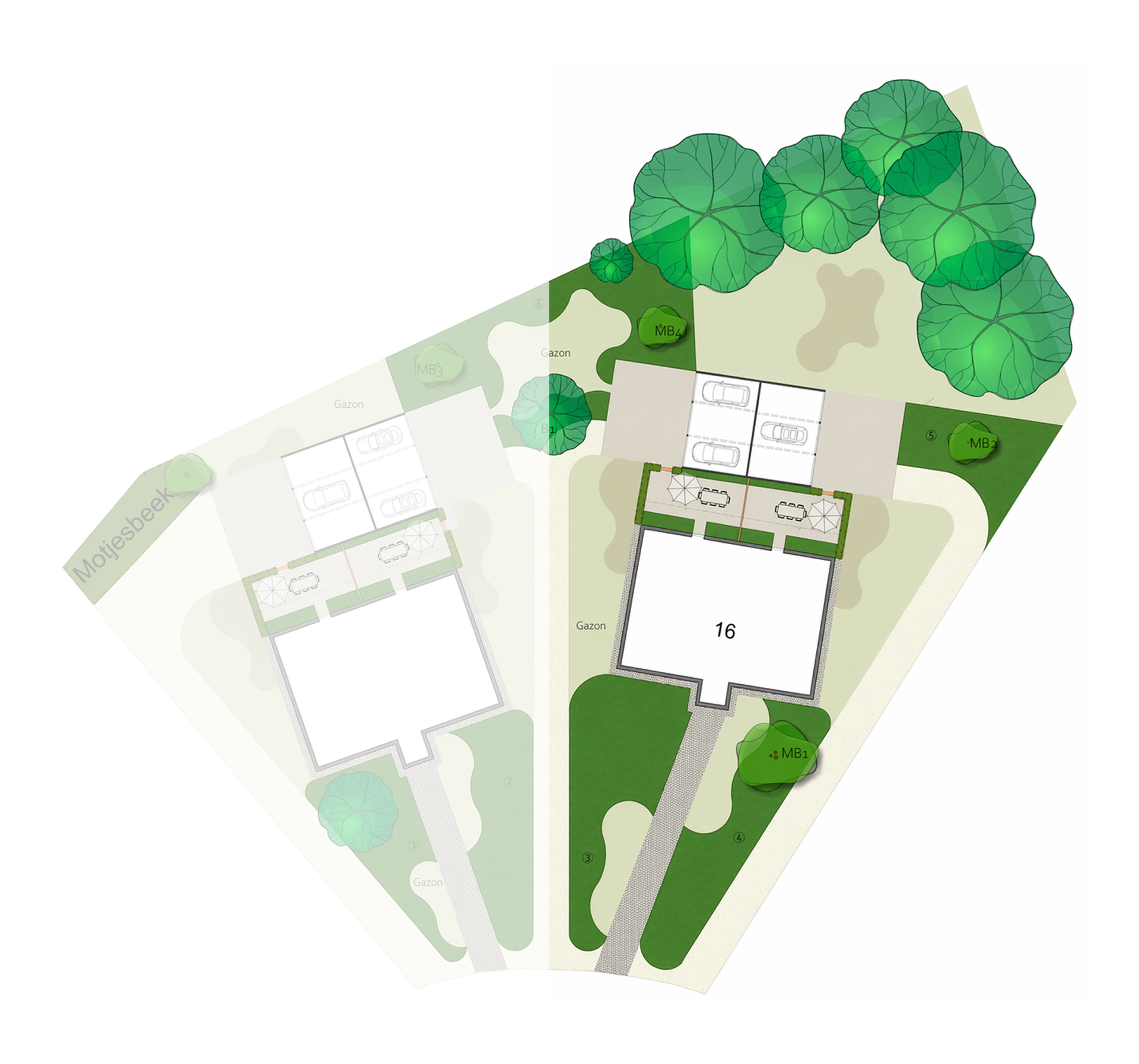 Aerial site plan — Motelaan 16, Laarne